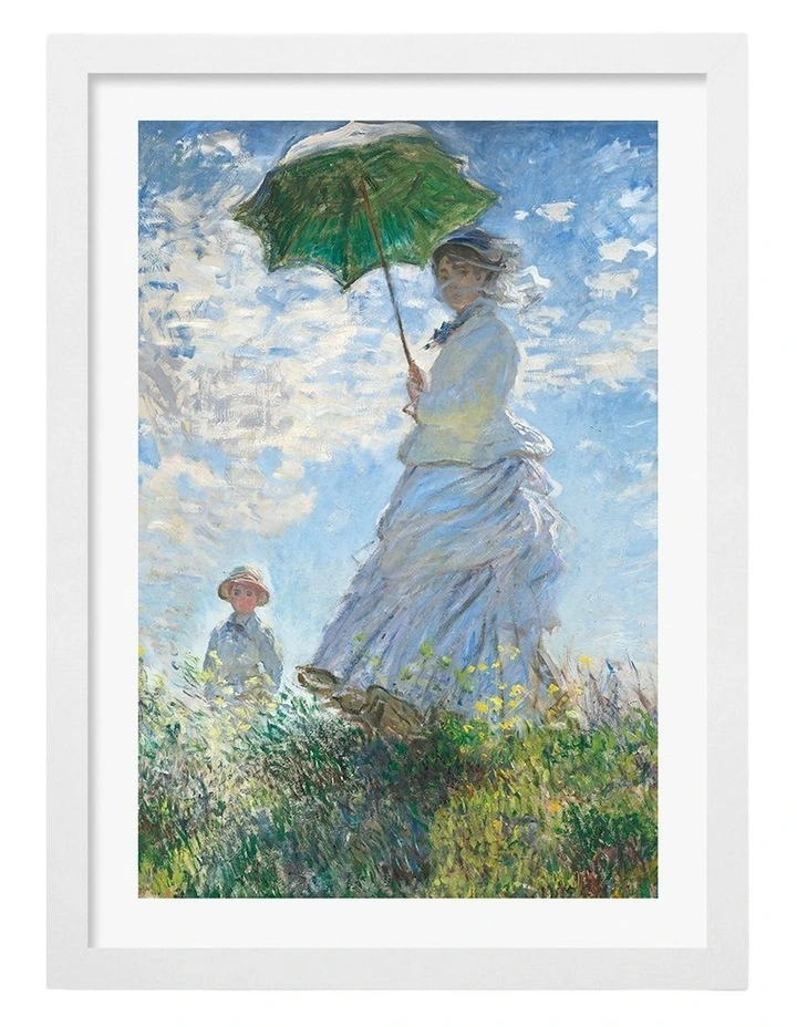 Australian Made Madame Monet and Her Son Art Print White Frame image 1