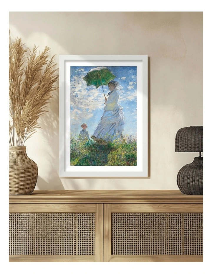 Australian Made Madame Monet and Her Son Art Print White Frame image 2
