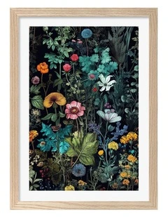 Australian Made Meadow Flowers 11 Art Print Natural Frame