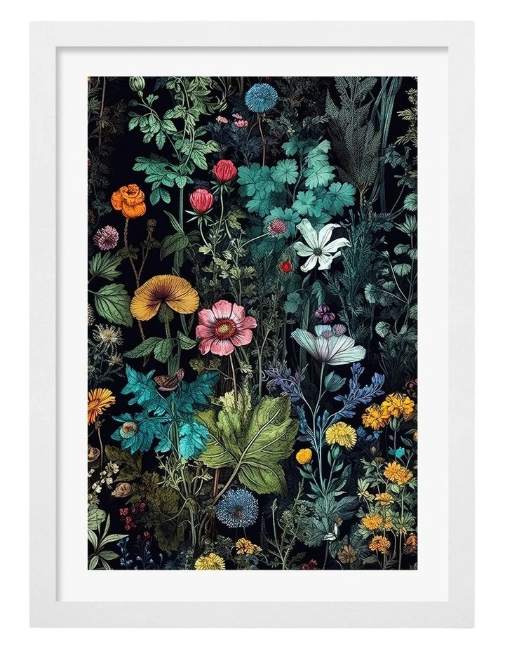 Australian Made Meadow Flowers 11 Art Print White Frame image 1