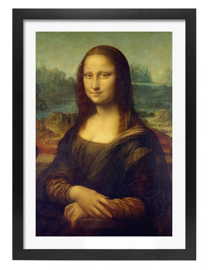 Australian Made Mona Lisa Art Print Black Frame image 1