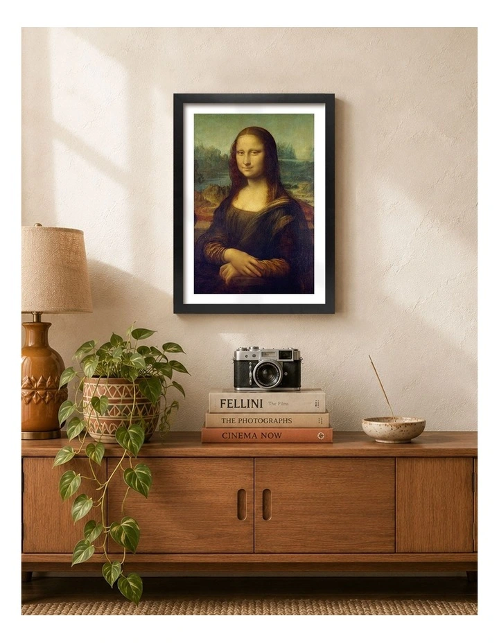 Australian Made Mona Lisa Art Print Black Frame image 2
