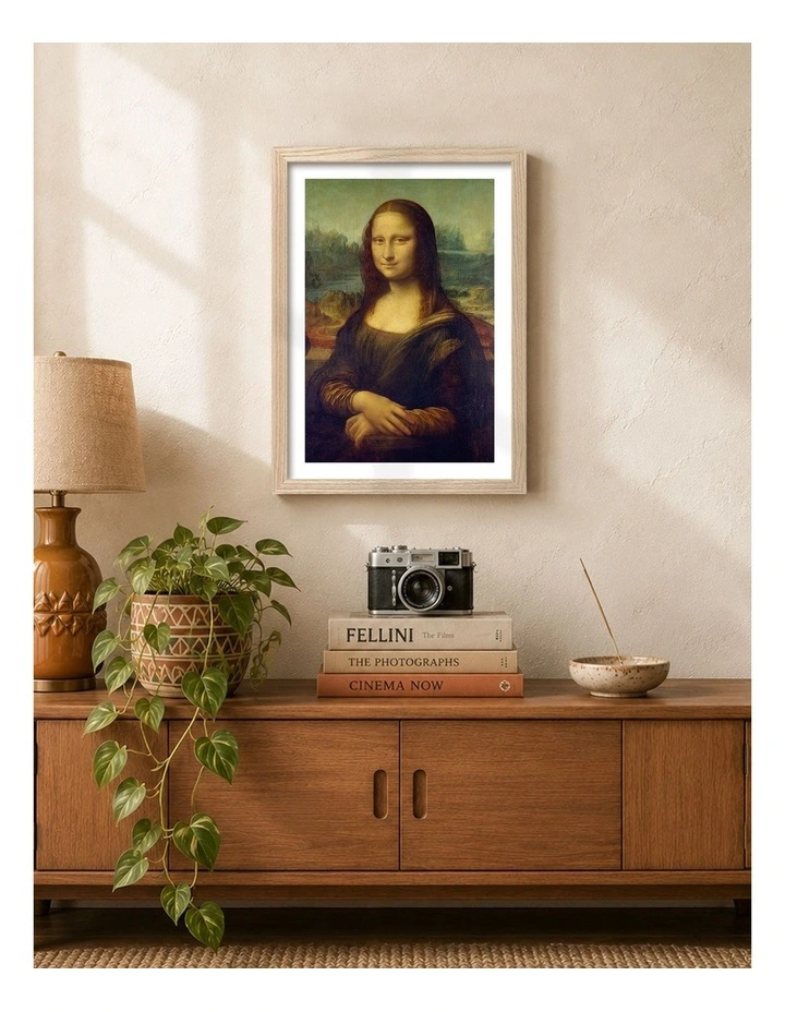 Australian Made Mona Lisa Art Print Natural Frame image 2