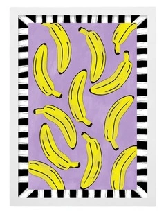 Australian Made Playful Banana Scatter Art Print White Frame