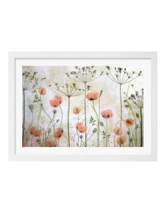 Australian Made Poppy Meadow Art Print White Frame