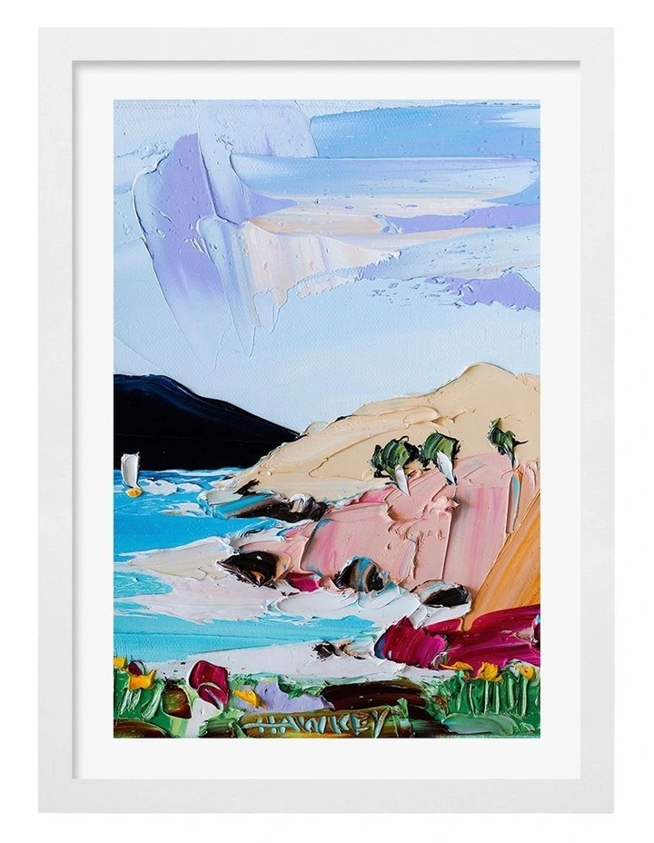 Australian Made Sailing Liza Art Print White Frame image 1