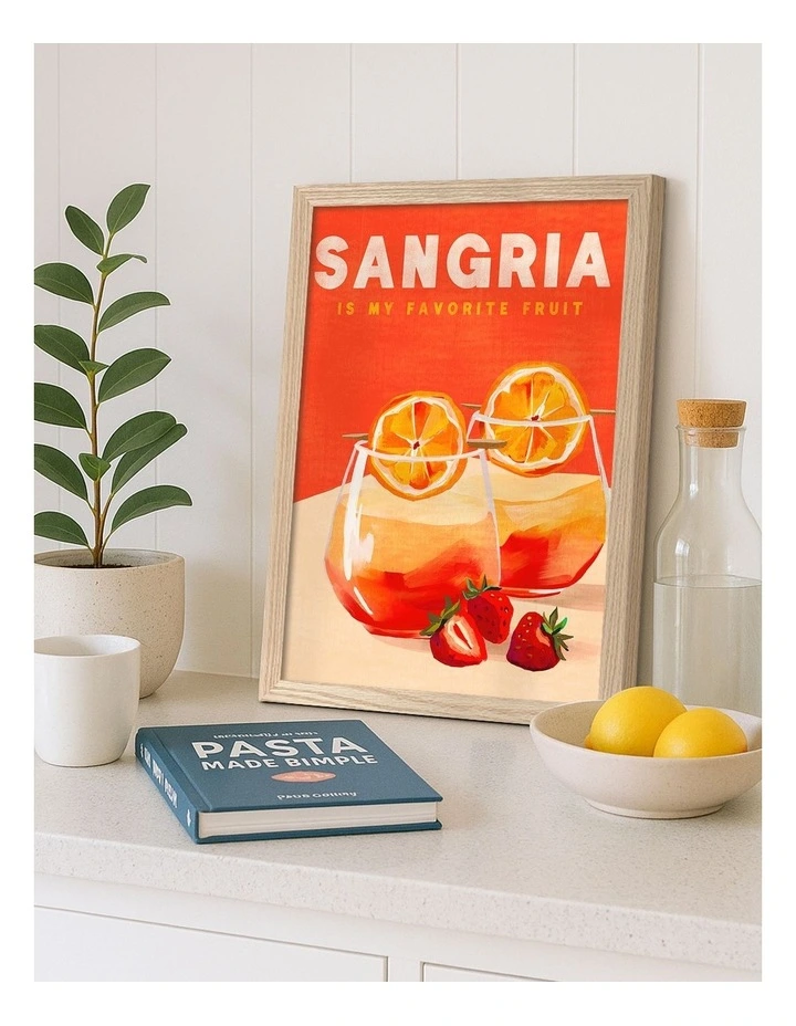Australian Made Sangria Art Print Natural Frame image 2