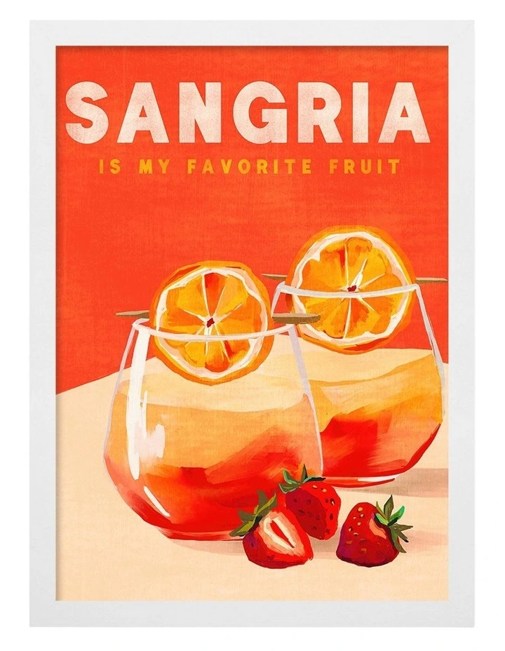 Australian Made Sangria Art Print White Frame image 1