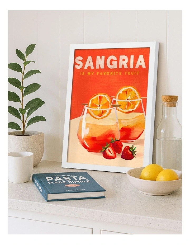 Australian Made Sangria Art Print White Frame image 2