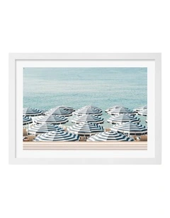 Australian Made Seaside Stripes Art Print White Frame