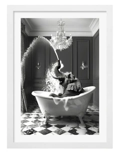 Australian Made Splish Splash Safari Art Print White Frame