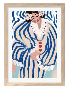 Australian Made Striped Dreamer Art Print Natural Frame