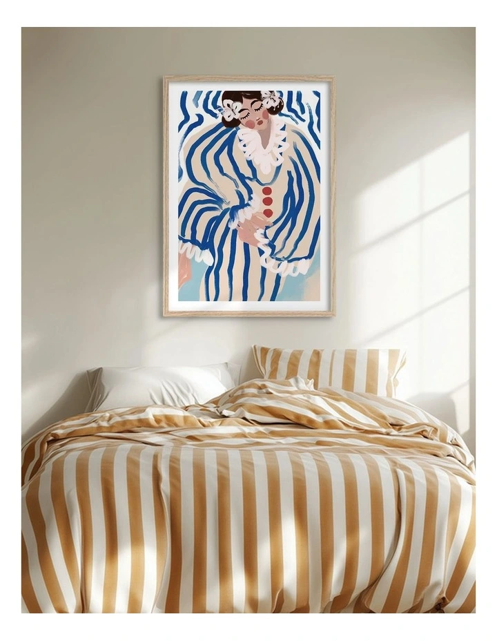 Australian Made Striped Dreamer Art Print Natural Frame image 2