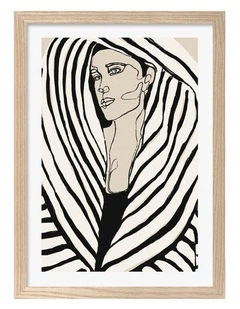 Australian Made Striped Elegance Art Print Natural Frame