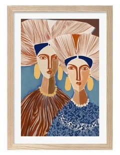 Australian Made Sun Sisters Art Print Natural Frame