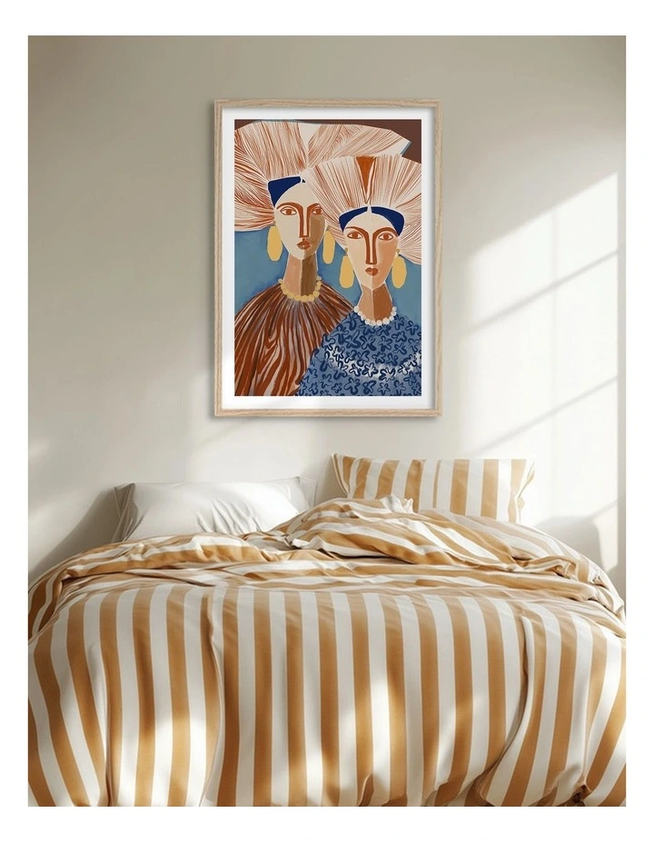 Australian Made Sun Sisters Art Print Natural Frame image 2
