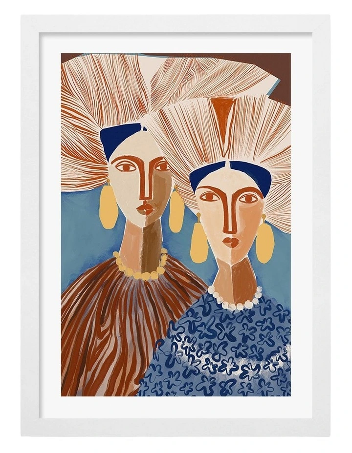 Australian Made Sun Sisters Art Print White Frame image 1