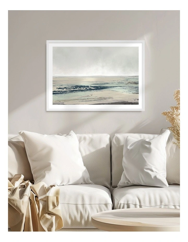 Australian Made Tundra Art Print White Frame image 2