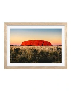Australian Made Uluru Golden Hour Art Print Natural Frame