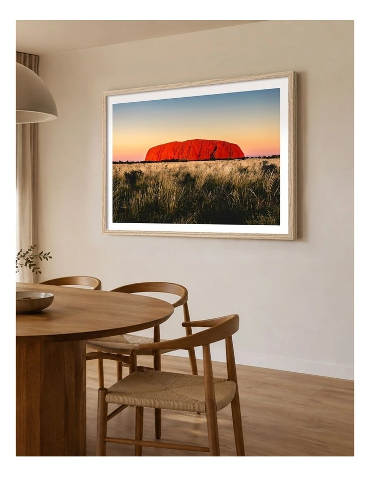 Australian Made Uluru Golden Hour Art Print Natural Frame image 2