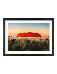 Australian Made Uluru Golden Hour Art Print White Frame