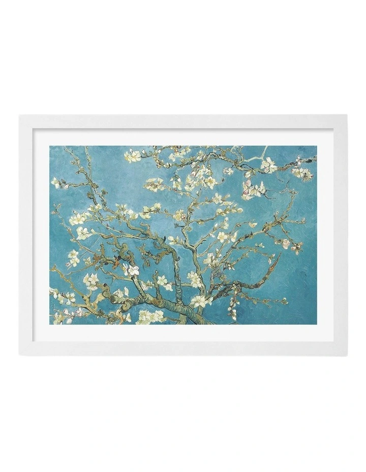 Australian Made Van Gogh Almond Blossom Art Print White Frame image 1