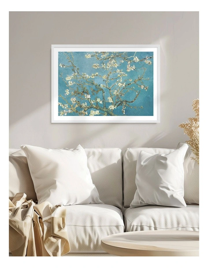 Australian Made Van Gogh Almond Blossom Art Print White Frame image 2