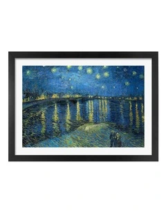 Australian Made Van Gogh Starry Night Over the Rhone Art Print Black Frame