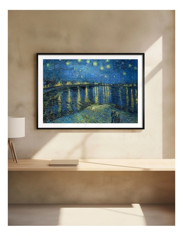 Australian Made Van Gogh Starry Night Over the Rhone Art Print Black Frame image 2