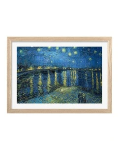 Australian Made Van Gogh Starry Night Over the Rhone Art Print Natural Frame