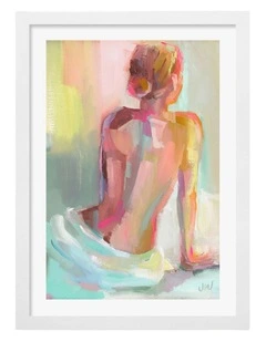 Australian Made Woman Posing Art Print White Frame