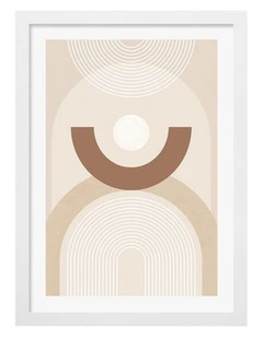 Australian Made Abstract Arches Curves Art Print White Frame