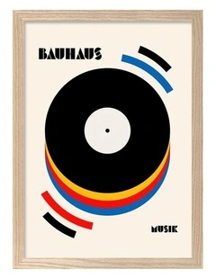 Australian Made Abstract Music Vinyl Art Print Natural Frame