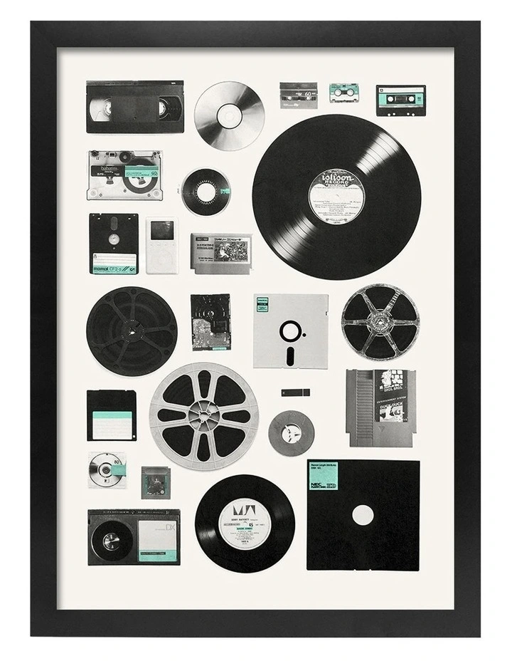 Australian Made Analog Digital Memories Art Print Black Frame image 1