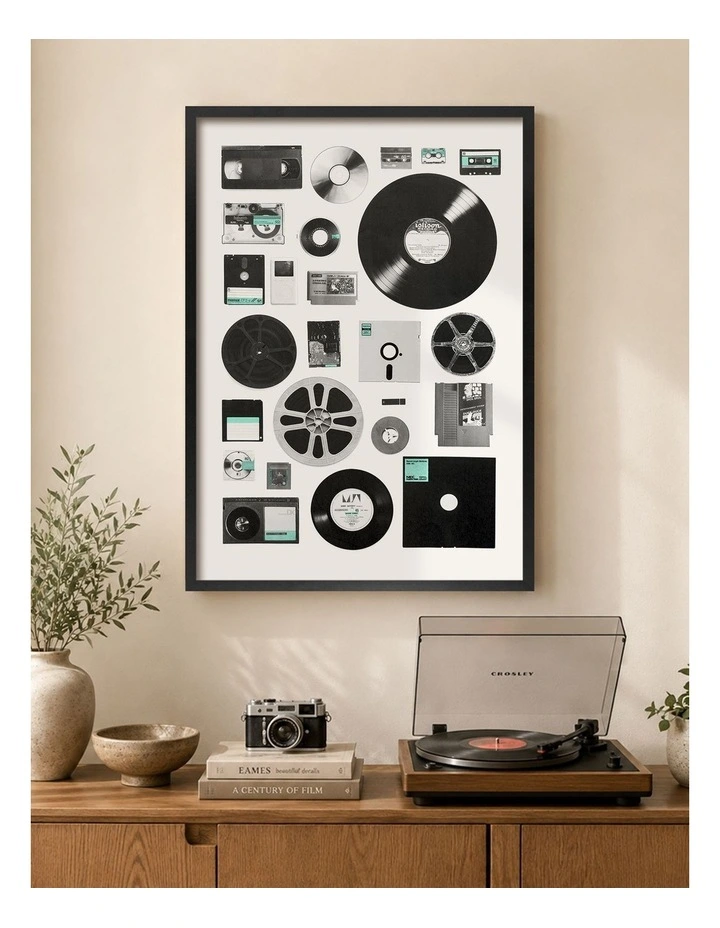 Australian Made Analog Digital Memories Art Print Black Frame image 2