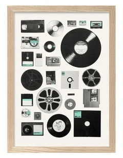 Australian Made Analog Digital Memories Art Print Natural Frame