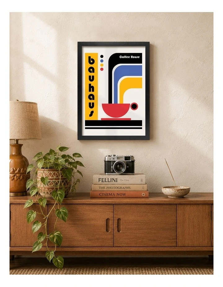 Australian Made Bauhaus Coffee House Art Print Black Frame image 2