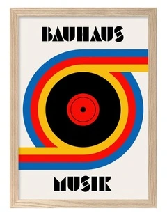 Australian Made Bauhaus Music Record Art Print Natural Frame