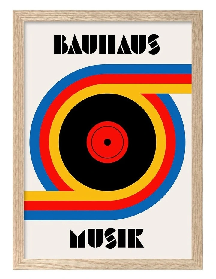 Australian Made Bauhaus Music Record Art Print Natural Frame image 1
