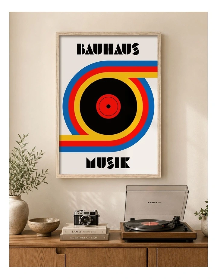 Australian Made Bauhaus Music Record Art Print Natural Frame image 2