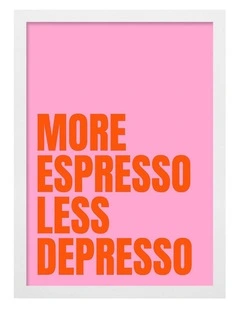 Australian Made Caffeine Vibes Art Print White Frame