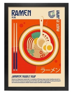 Australian Made Classic Japanese Ramen Art Print Black Frame