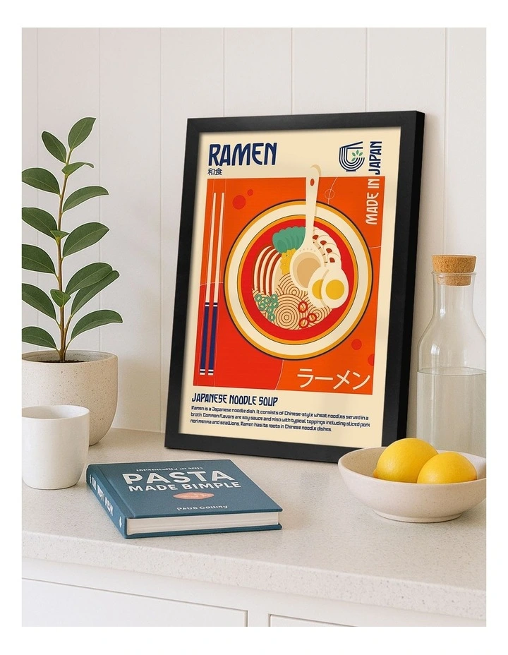 Australian Made Classic Japanese Ramen Art Print Black Frame image 2