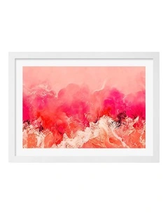 Australian Made Crimson Horizon Art Print White Frame