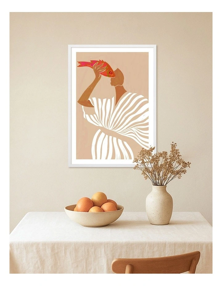 Australian Made Fish Eye Paradox Art Print White Frame image 2