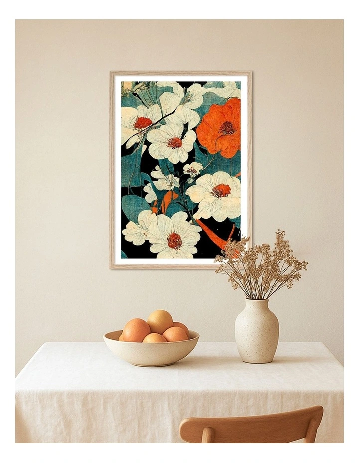 Australian Made Floral Symphony Art Print Natural Frame image 2