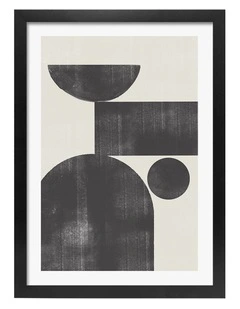 Australian Made Geometric Abstract No1 Art Print Black Frame