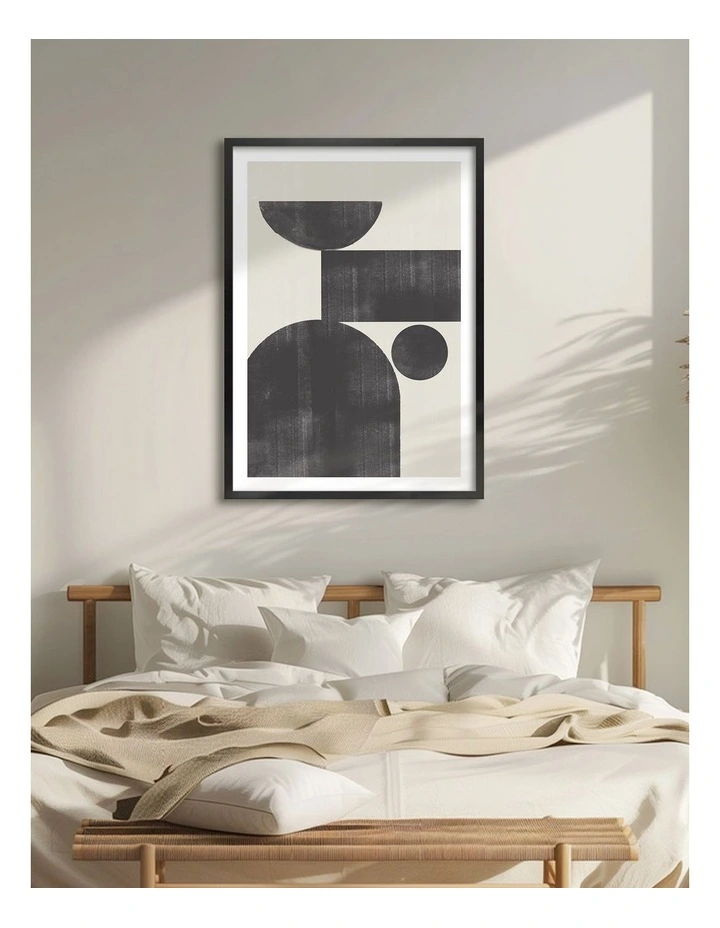 Australian Made Geometric Abstract No1 Art Print Black Frame image 2