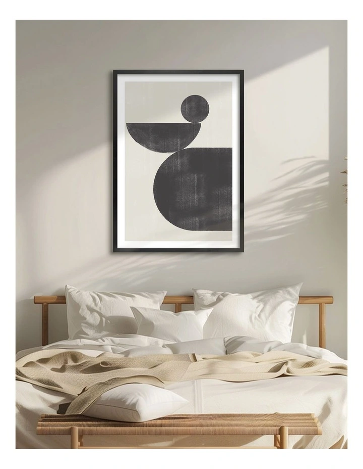 Australian Made Geometric Abstract No2 Art Print Black Frame image 2