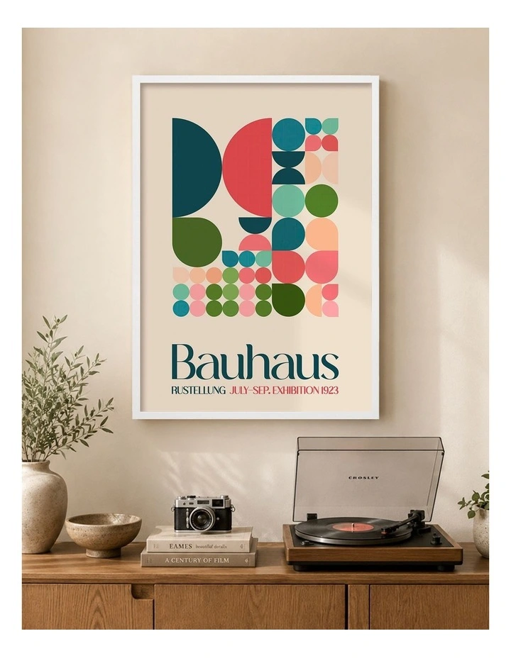 Australian Made Geometric Harmony 1 Art Print White Frame image 2